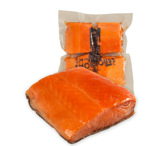 Air-dried, traditionally manuka smoked salmon in handy portions Hot Smoked Salmon Portions
